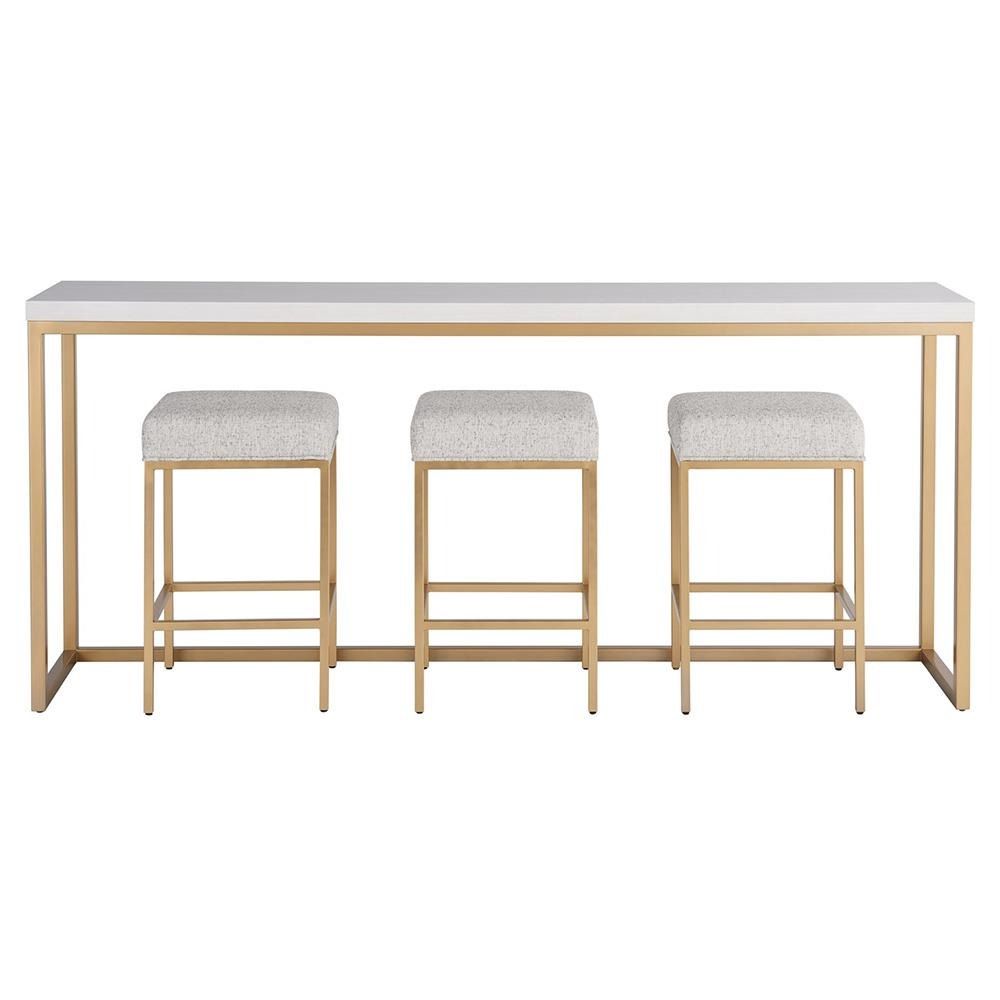 Riya Regency White Top Gold Metal Console Dining thumbnail 3