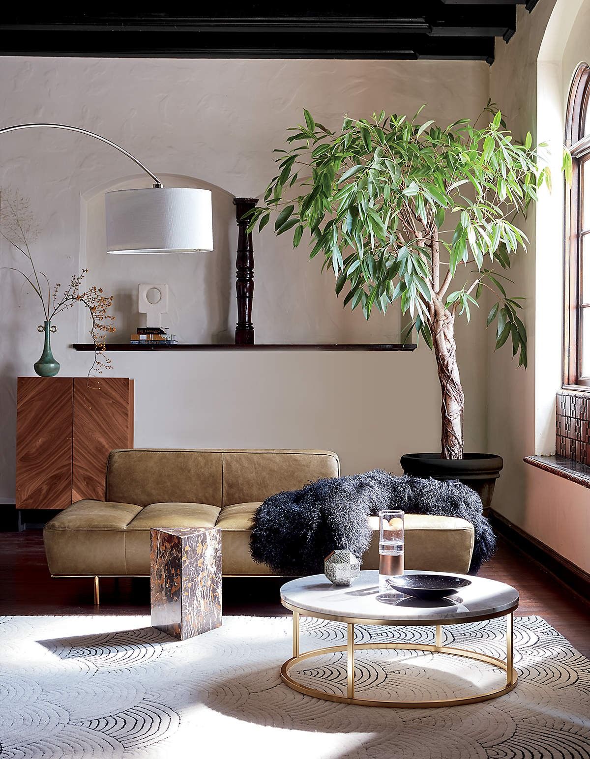 Smart Round Marble Brass Coffee Table thumbnail 4