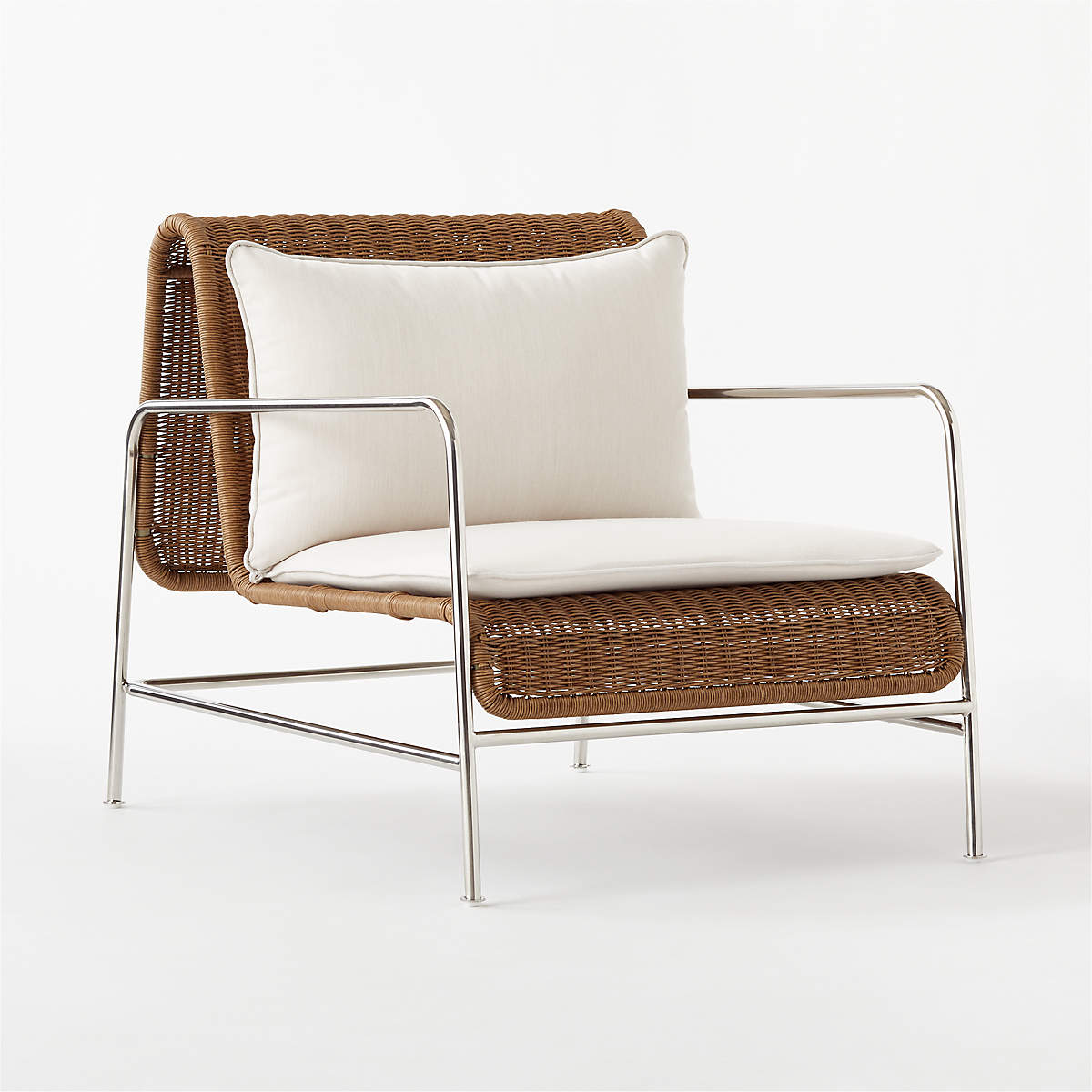 CORRINA FAUX RATTAN LOUNGE CHAIR WITH IVORY SUNBRELLA CUSHIONS thumbnail 3