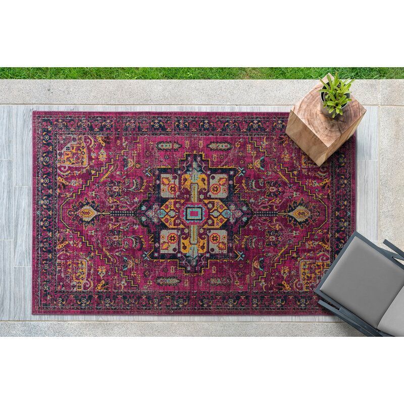Atherton Oriental PinkNavy Indoor Outdoor Area Rug thumbnail 2