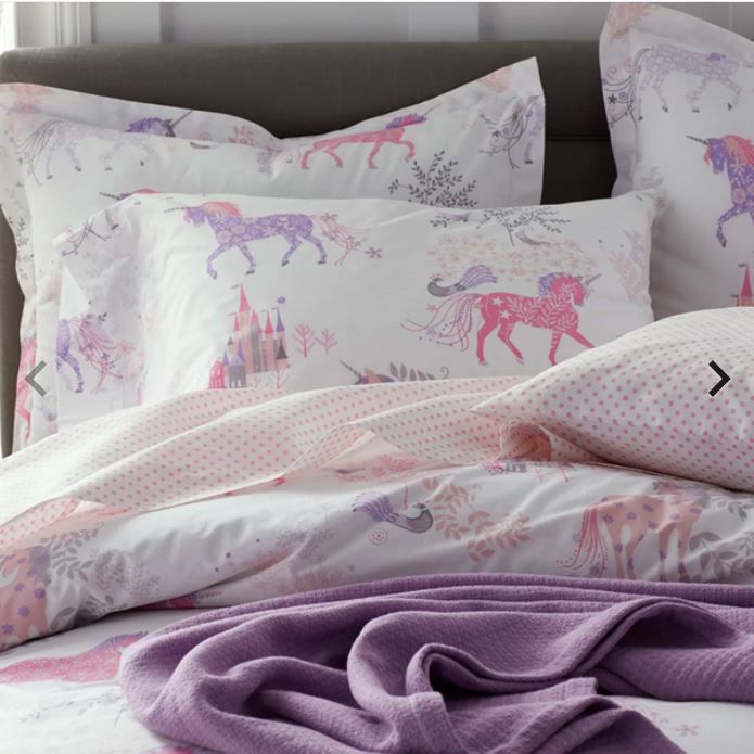 Company Kids Prancing Unicorn Organic Cotton Percale Duvet Cover - Full thumbnail 4