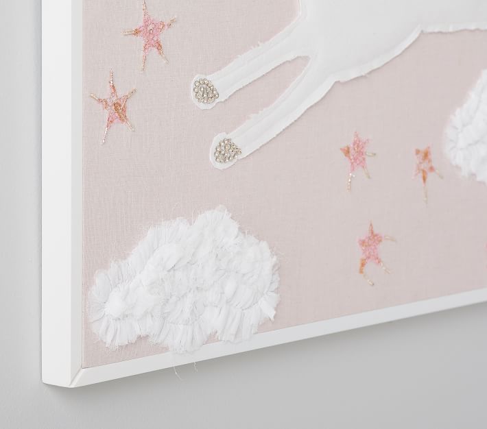 Unicorn Fabric Applique Art with frame thumbnail 2