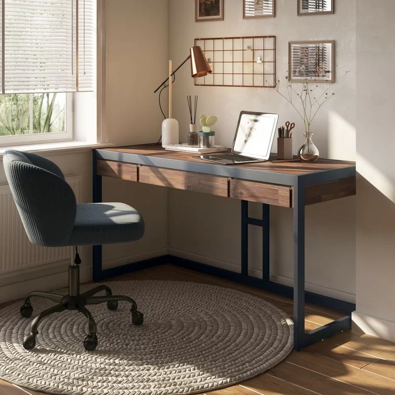 Audric Solid Wood Desk thumbnail 2