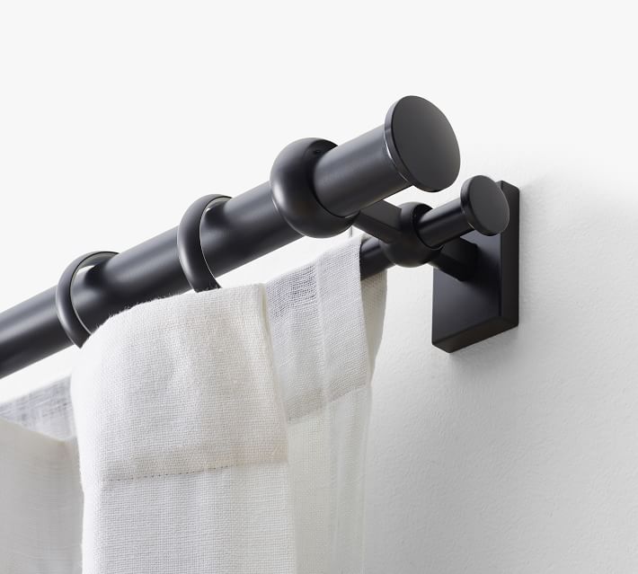 Antique Bronze Double Curtain Rod and Wall Bracket thumbnail 2