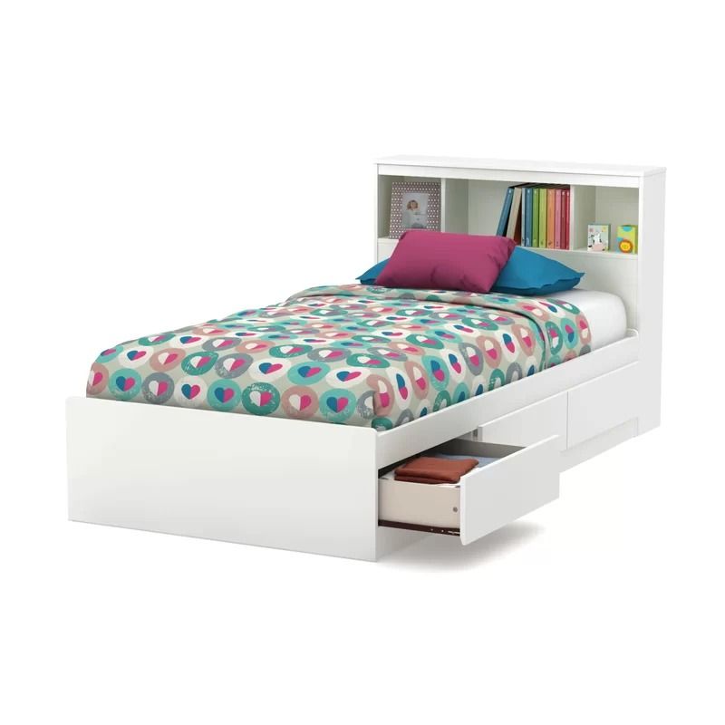Reevo 3 Drawer Mates and Captains Bed with Bookcase by South Shore twin beds thumbnail 2