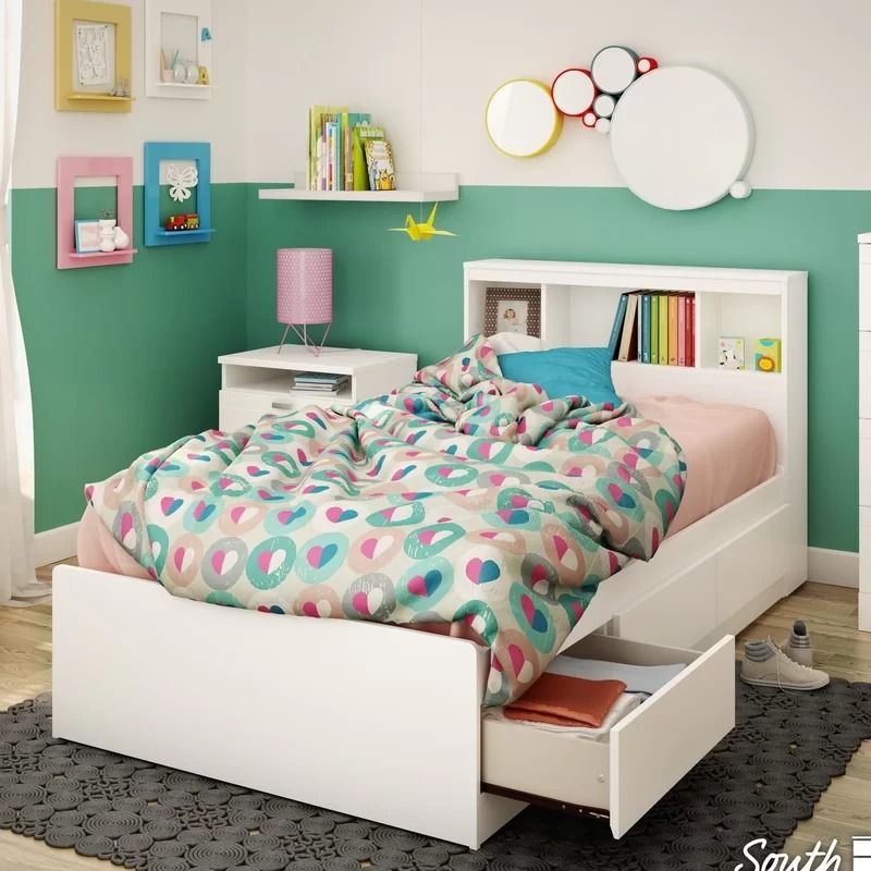 Reevo 3 Drawer Mates and Captains Bed with Bookcase by South Shore twin beds thumbnail 3