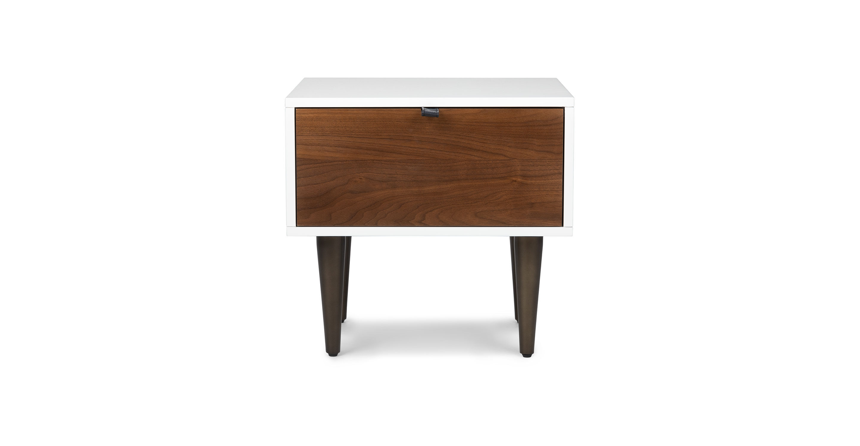 Envelo White / Walnut 1 Drawer Nightstand thumbnail 3