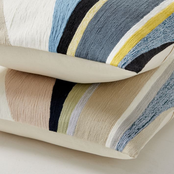 Crewel Rising Tide Pillow Cover no insert thumbnail 4