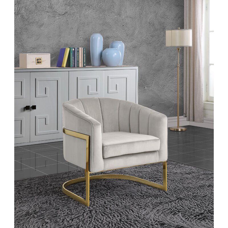 Barnicle Velvet Barrel Chair thumbnail 2