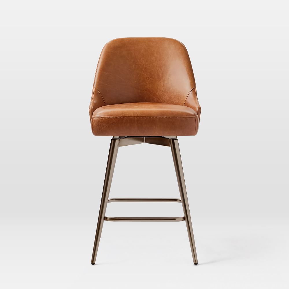 Mid Century Leather Counter Stool thumbnail 3