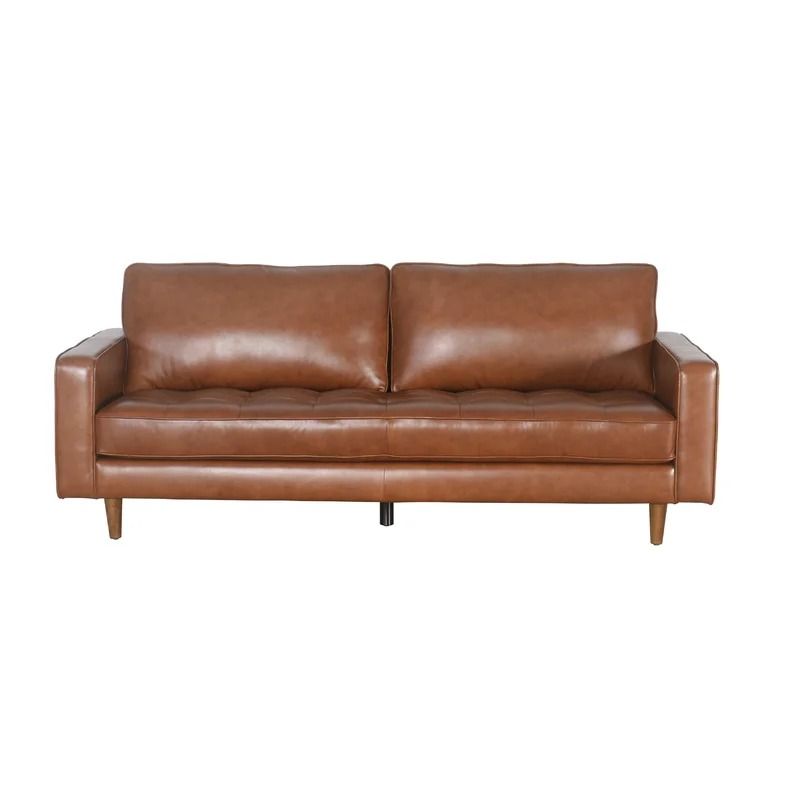 Clark Genuine Leather Square Arm Sofa thumbnail 3