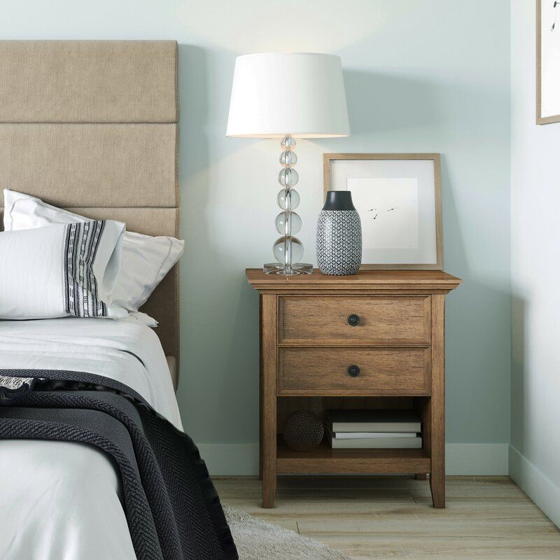 Mccoppin 2 Drawer Solid Wood Nightstand thumbnail 2