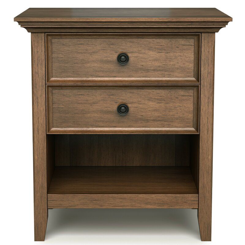 Mccoppin 2 Drawer Solid Wood Nightstand thumbnail 3