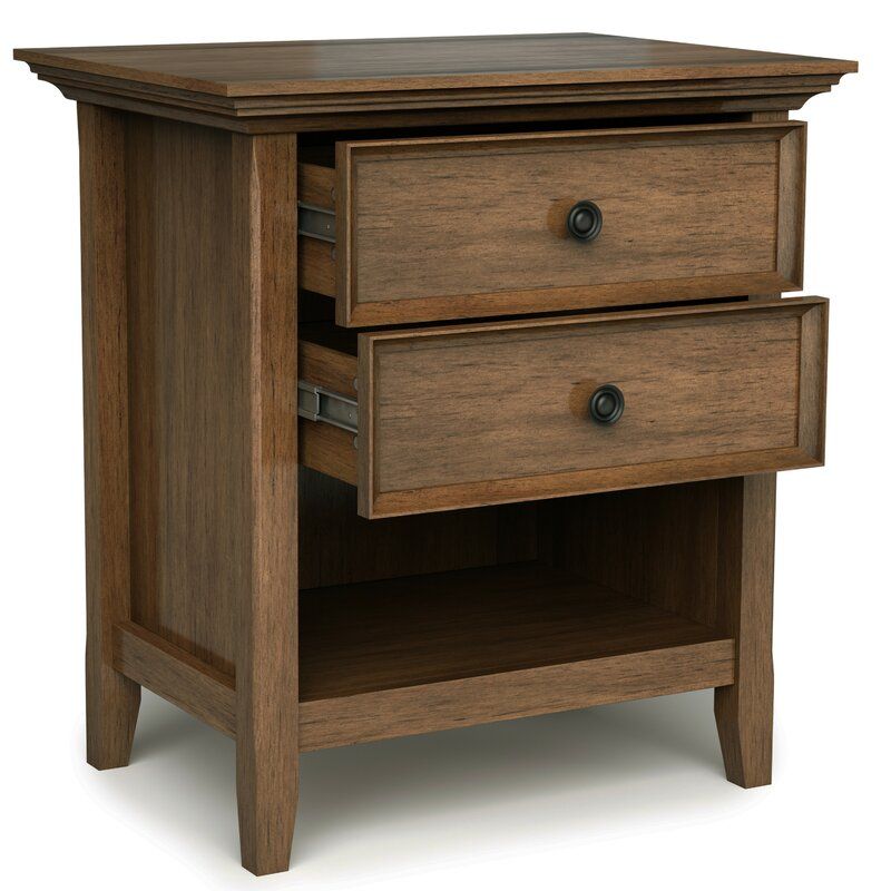 Mccoppin 2 Drawer Solid Wood Nightstand thumbnail 5
