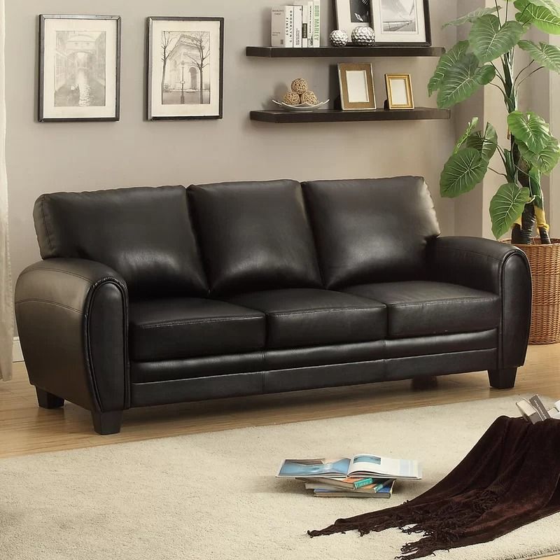 Leith 35.5 Faux Leather Round Arm thumbnail 2
