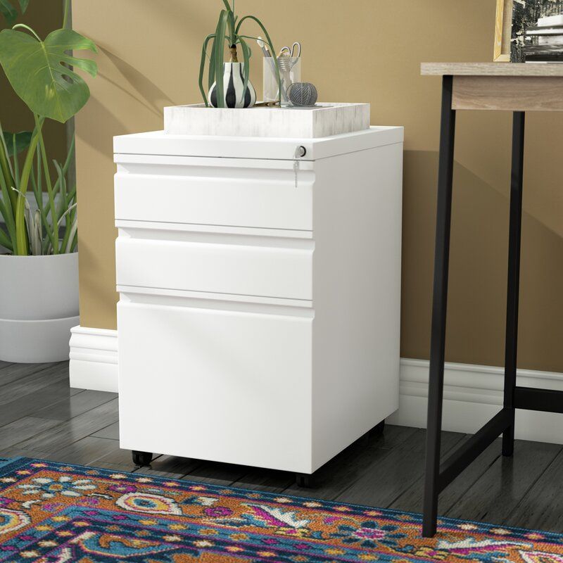 Willison 3 Drawer Mobile Vertical Filing Cabinet thumbnail 4