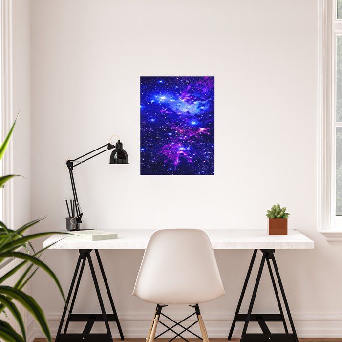 Fox Fur Nebula Galaxy blue purple Poster thumbnail 2