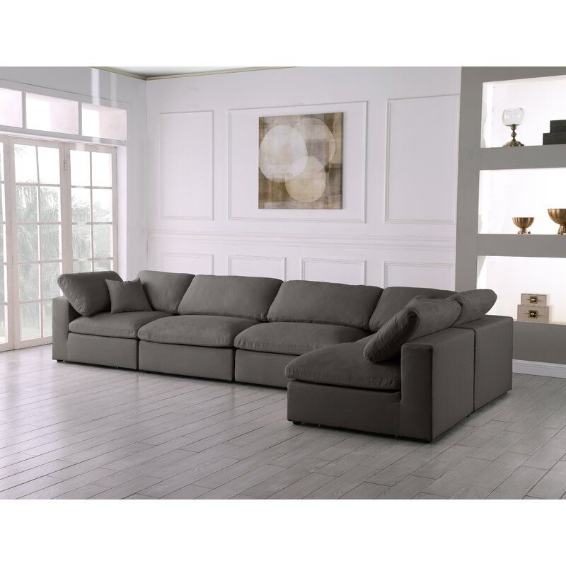 Ahnalise 158 Wide Velvet Down Cushion Modular Corner Sectional thumbnail 3