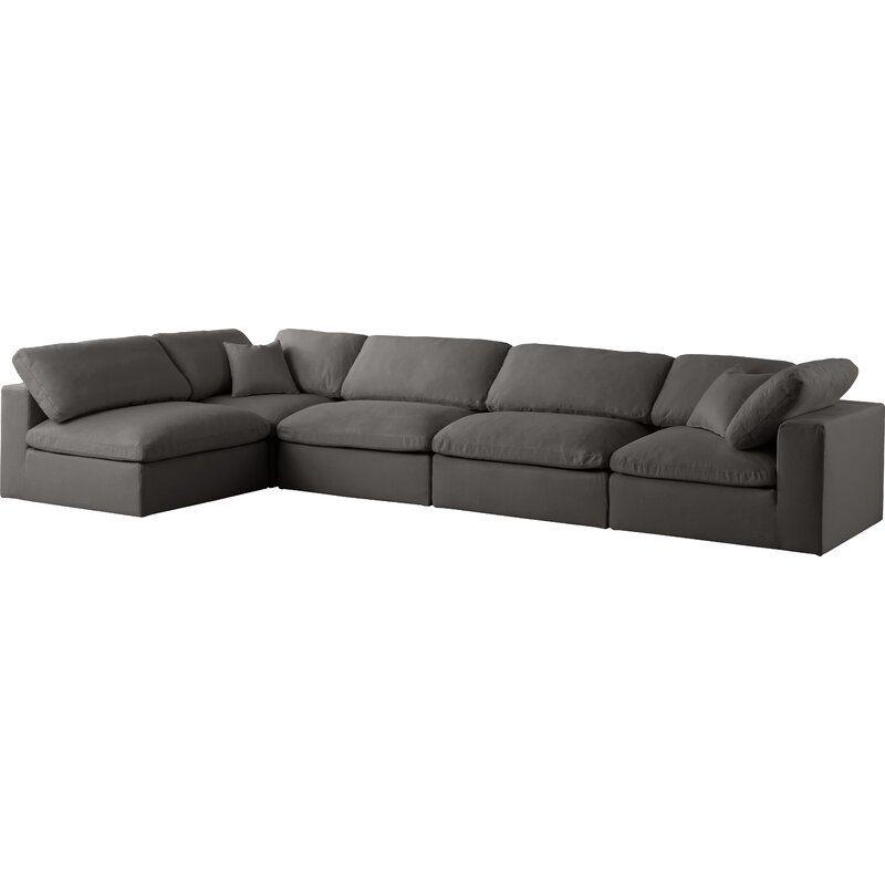Ahnalise 158 Wide Velvet Down Cushion Modular Corner Sectional thumbnail 4