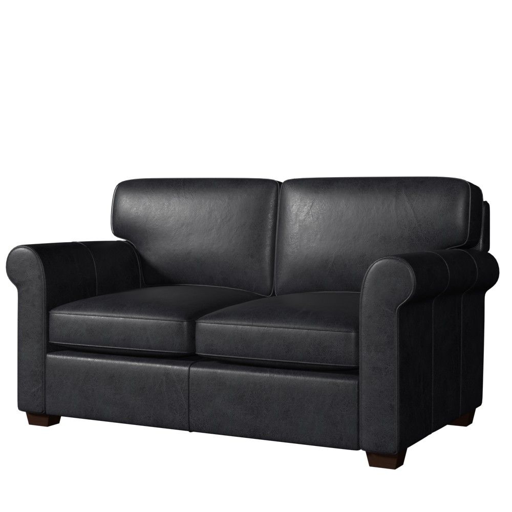 Rachel Genuine Leather Rolled Arm Loveseat thumbnail 3
