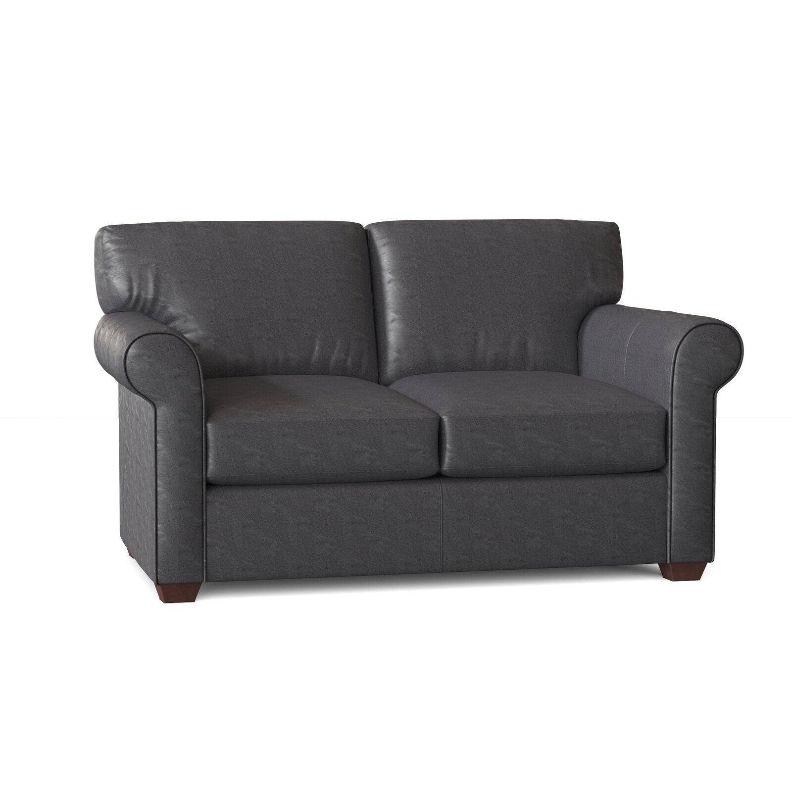 Rachel Genuine Leather Rolled Arm Loveseat thumbnail 4