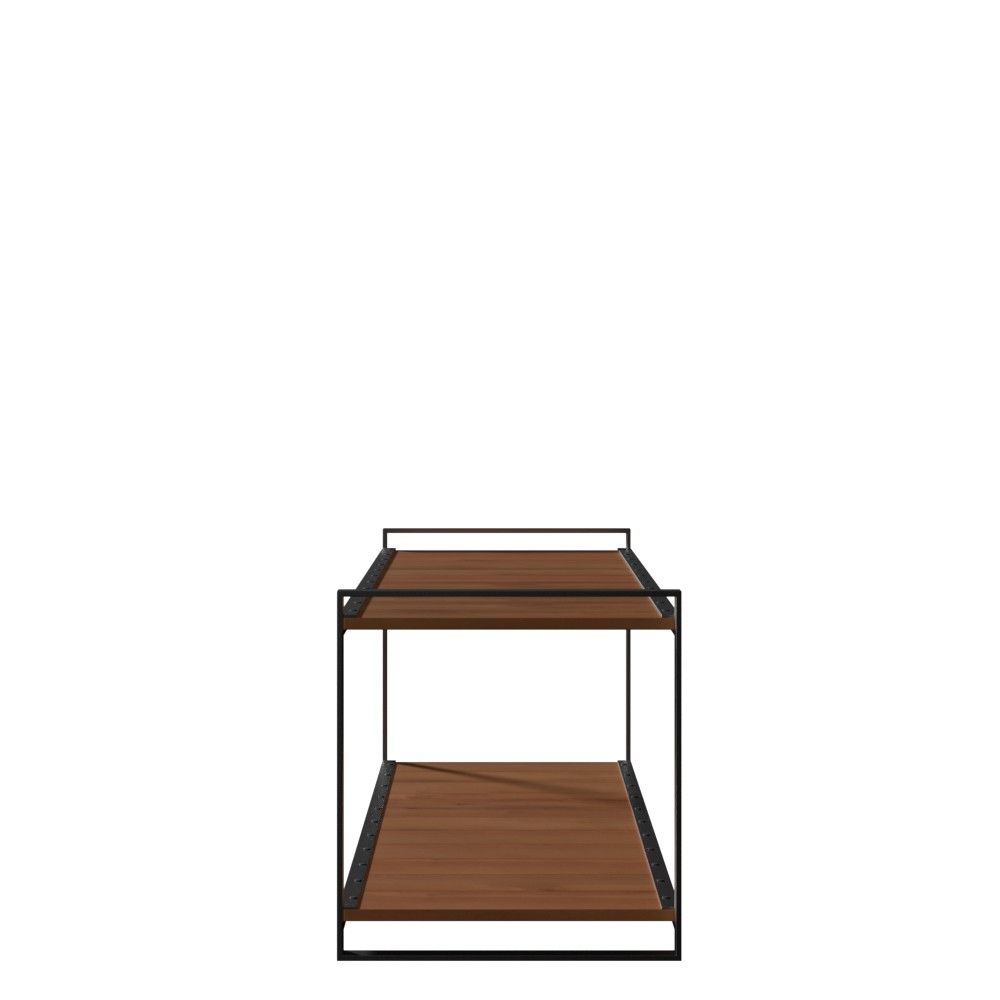 Industrial Wood and Metal Shoe Rack thumbnail 2
