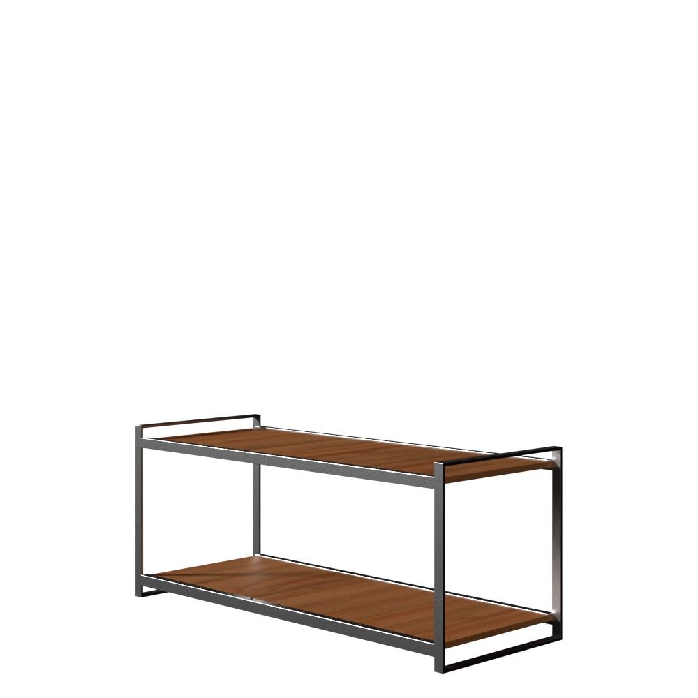 Industrial Wood and Metal Shoe Rack thumbnail 3