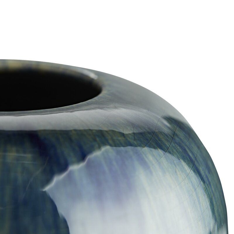 2 Piece Turtle Blue Porcelain Table Vase Set thumbnail 5
