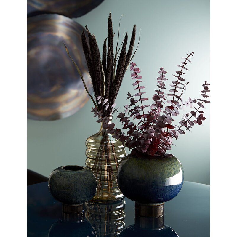 2 Piece Turtle Blue Porcelain Table Vase Set thumbnail 3