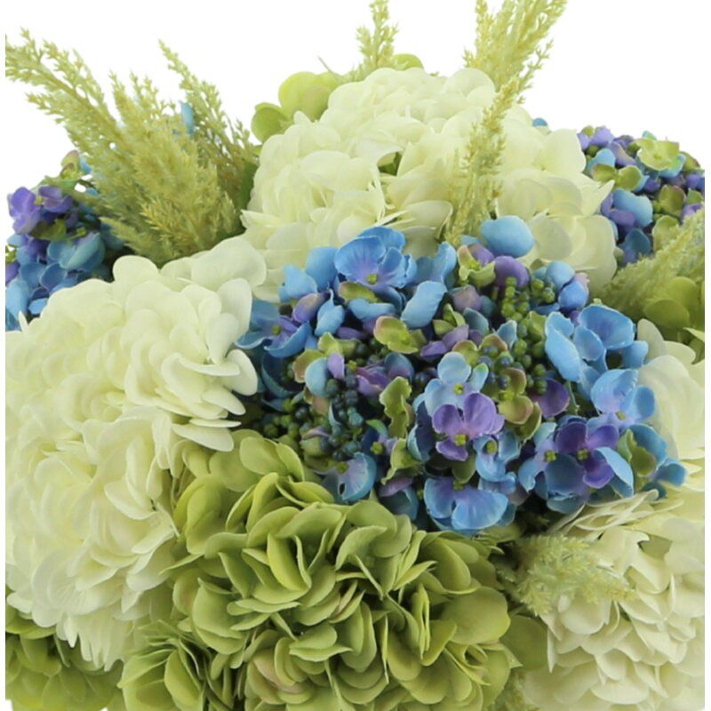 Hydranges and Astilbe Mixed Floral Arrangement in Vase thumbnail 3