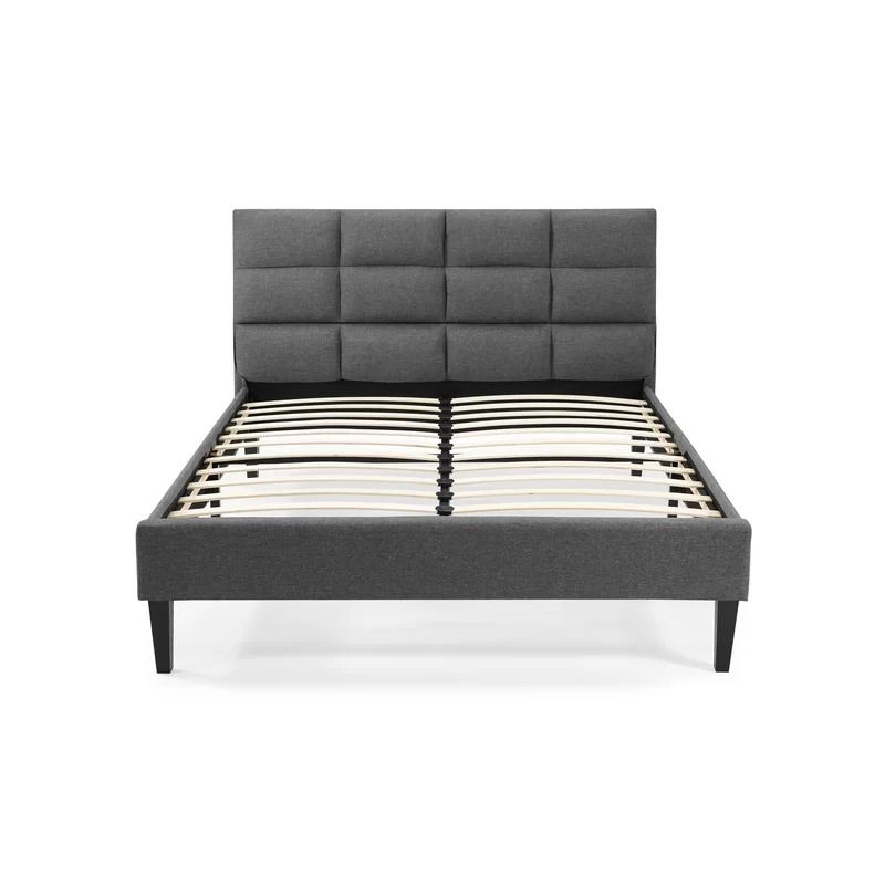 Furniture Queen Tufted Upholstered Low Profile Platform Bed thumbnail 3