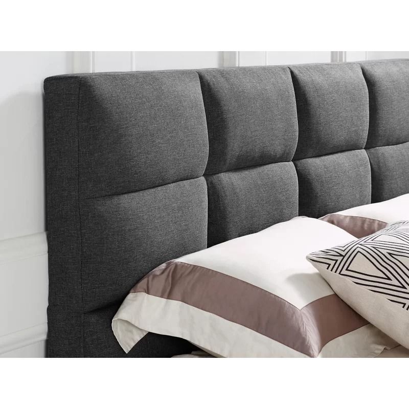 Furniture Queen Tufted Upholstered Low Profile Platform Bed thumbnail 4