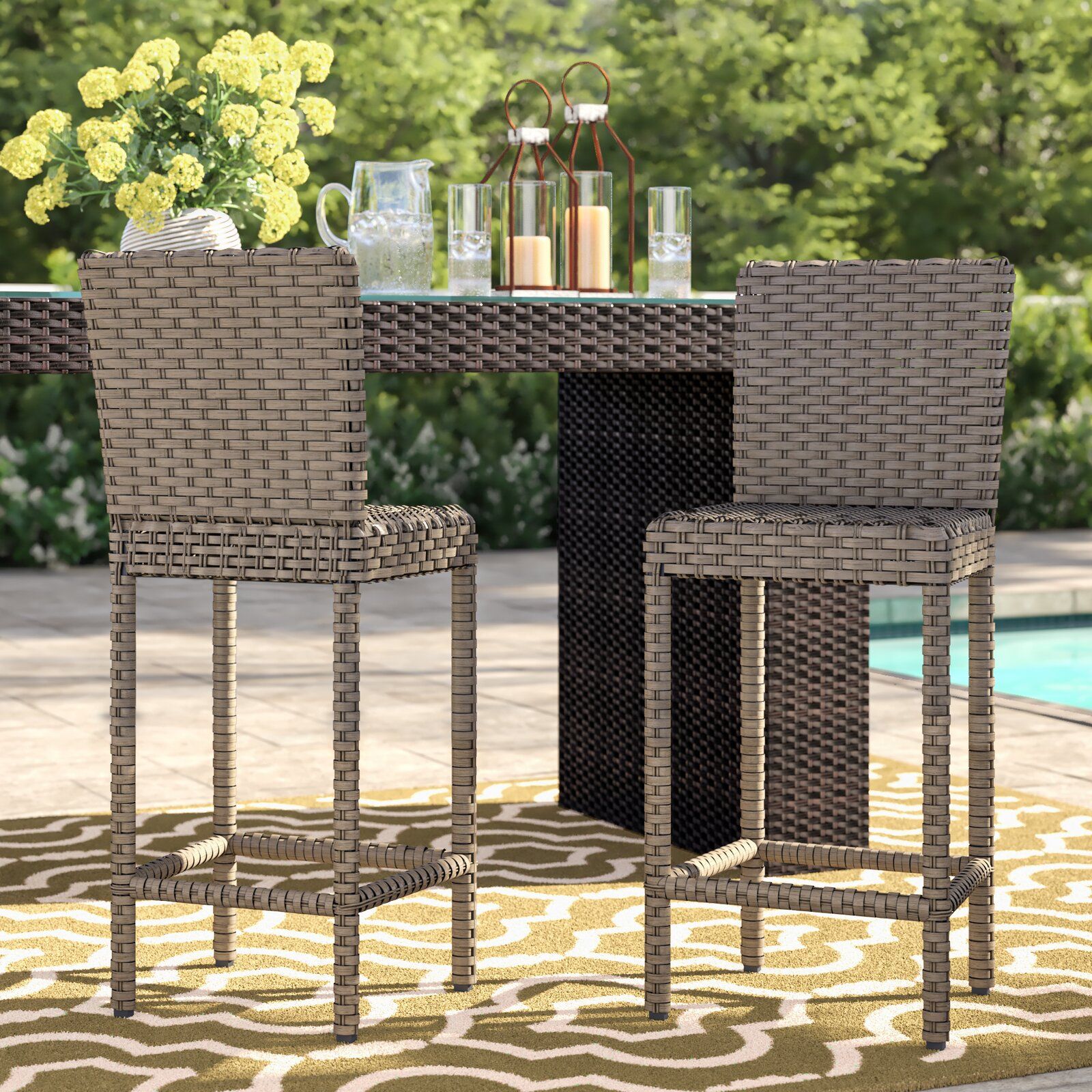 Rochford Patio Bar Stool Set of 2 thumbnail 2