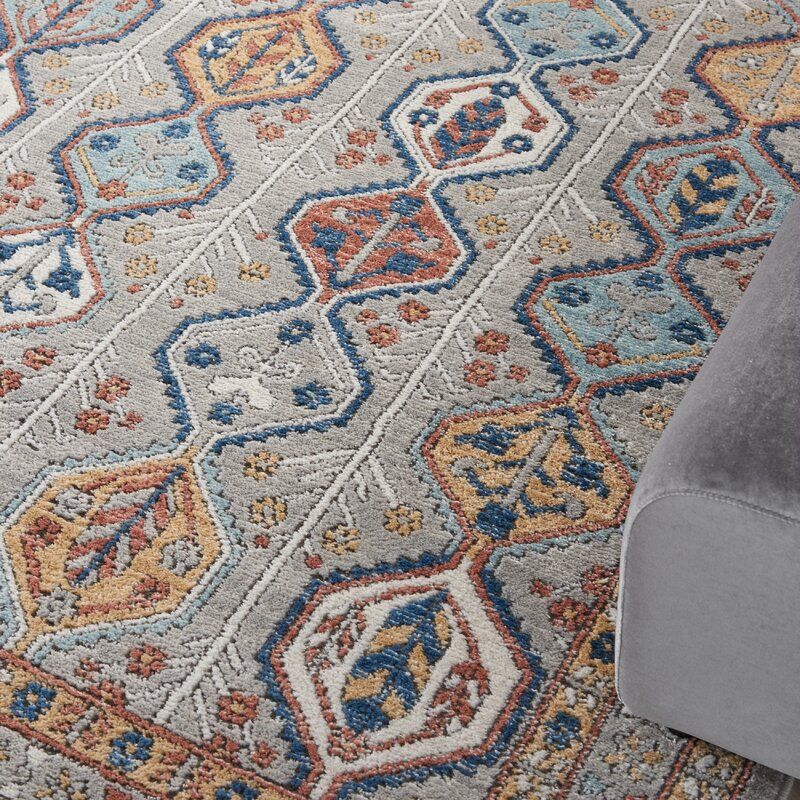 Amalfi Geometric Brown Blue Gray Area Rug thumbnail 5