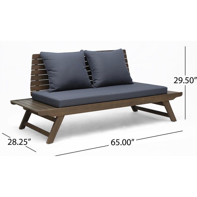 Bullock 65 Wide Outdoor Loveseat with Cushions thumbnail 5