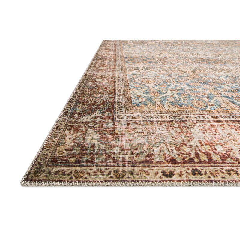 Rectangle Cassian Oriental Ocean Rust Area Rug thumbnail 4