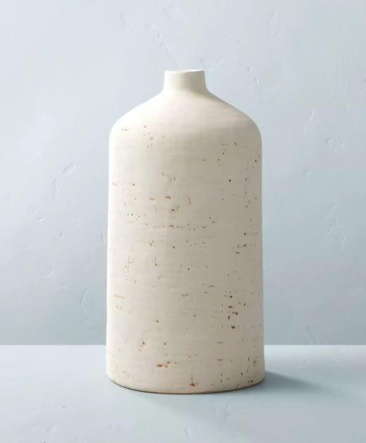 Distressed Ceramic Vase Natural White thumbnail 2