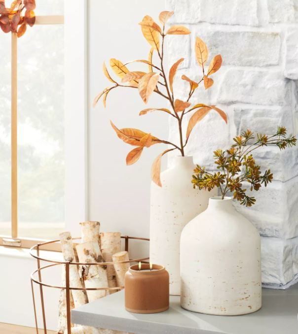 Distressed Ceramic Vase Natural White thumbnail 3