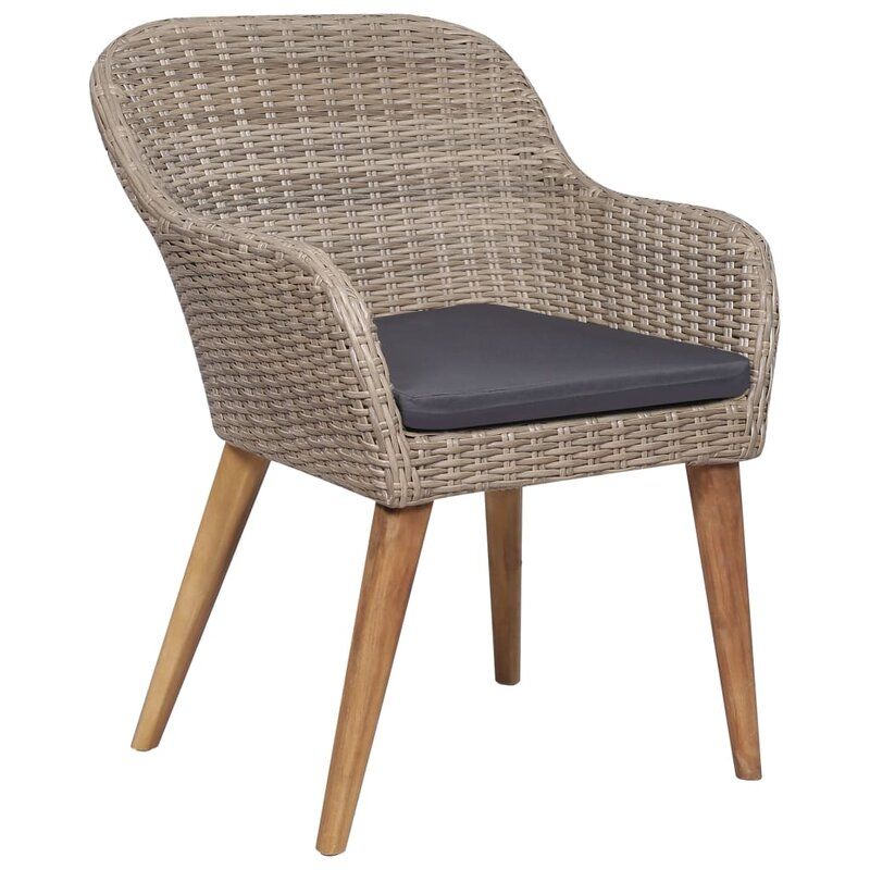 Diwata Patio Dining Chair with Cushion Set of 2 thumbnail 2