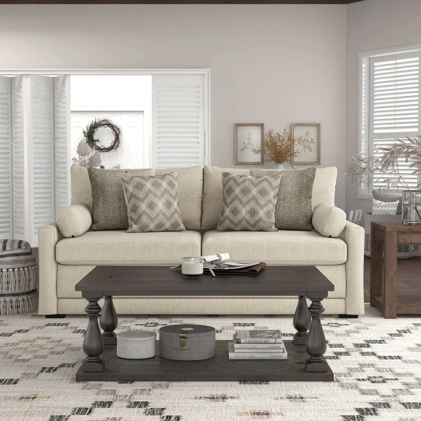 Nicklaus Chenille Square Arm Sofa thumbnail 2