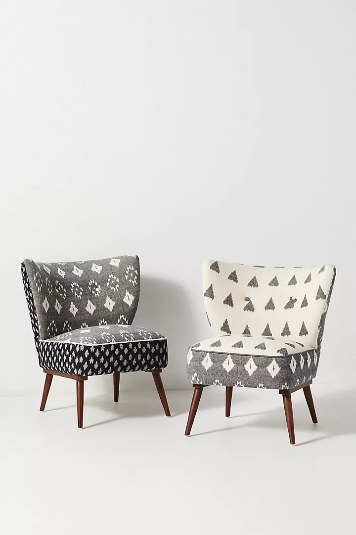 Woven Ikat Petite Accent Chair thumbnail 2
