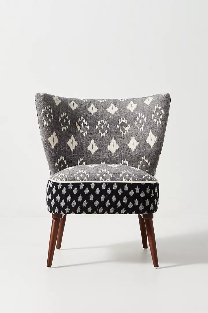 Woven Ikat Petite Accent Chair thumbnail 3