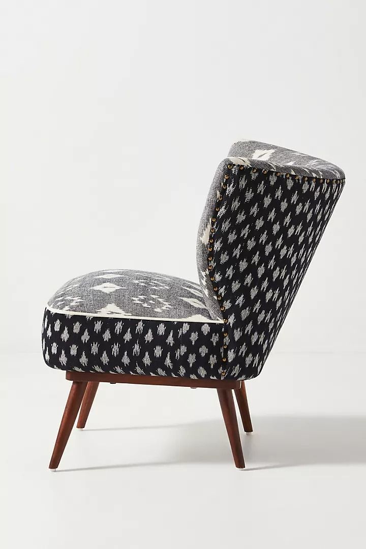 Woven Ikat Petite Accent Chair thumbnail 4