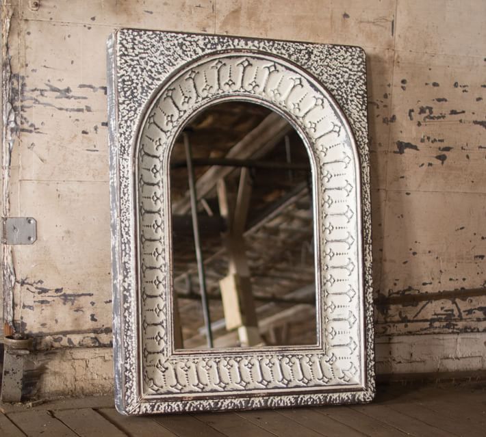 Pressed Metal Arch Wall Mirror thumbnail 4