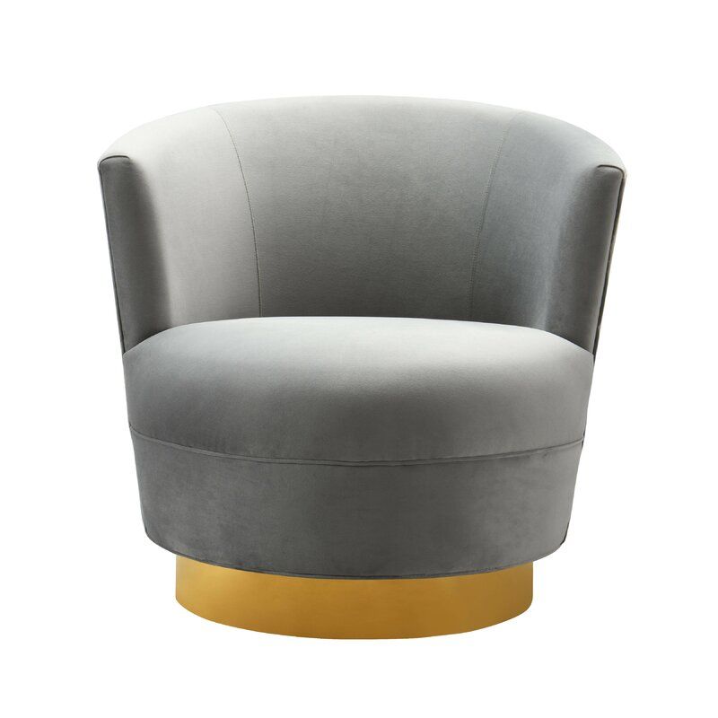 Eli 30 Wide Velvet Swivel Wingback Chair thumbnail 3