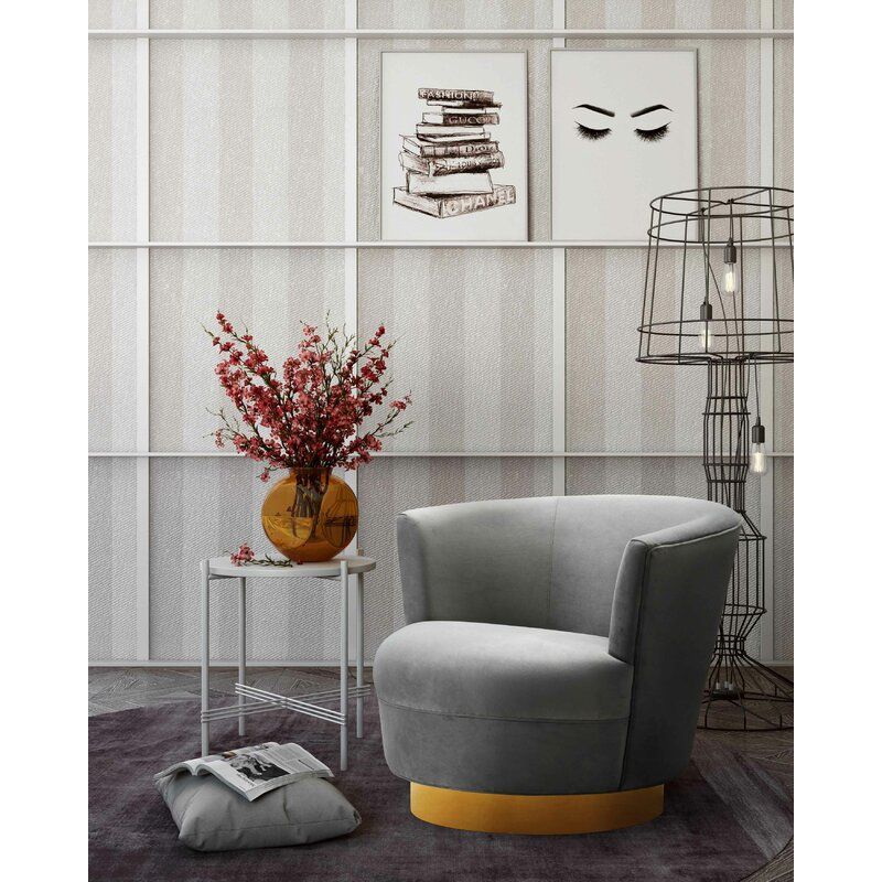 Eli 30 Wide Velvet Swivel Wingback Chair thumbnail 2
