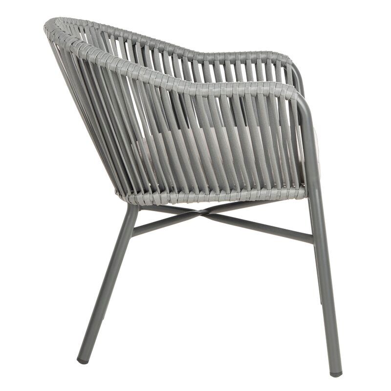 Abrahamson Rope Patio Dining Chair with Cushion Set of 2 thumbnail 2