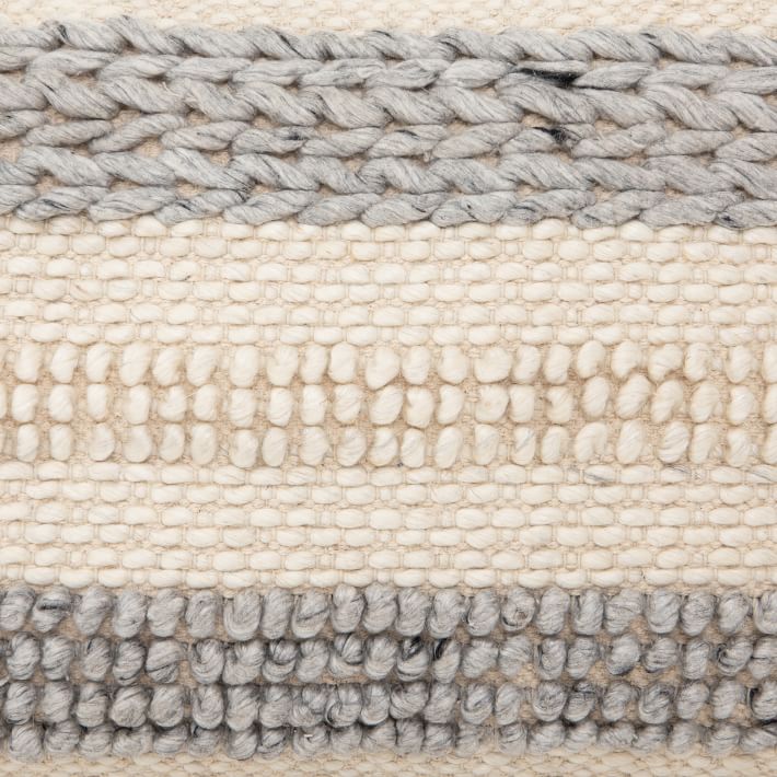 Textured Cotton Twill Striped Lumbar Pillows Set of 2 With insert thumbnail 5