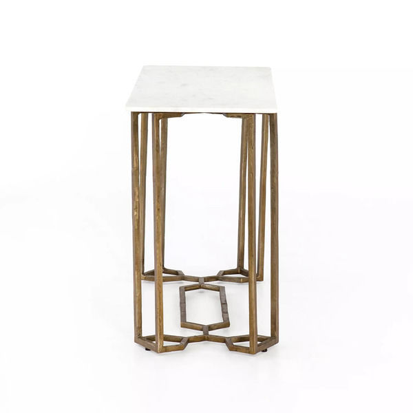 Naomi Marble Console Table Raw Brass thumbnail 3