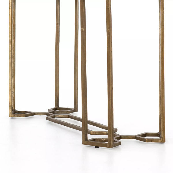 Naomi Marble Console Table Raw Brass thumbnail 4
